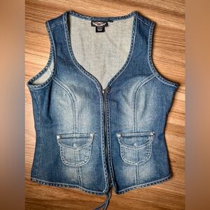 Harley-Davidson Denim Vest with Iconic Logo